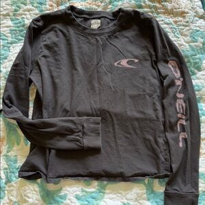 O'Neill Kids Charcoal and Pink Long Sleeve Tee